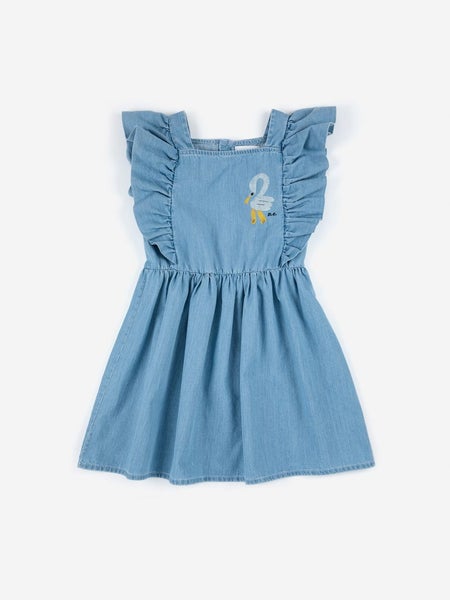 Bobo Choses - PELICAN DENIM RUFFLE DRESS (123AC133)